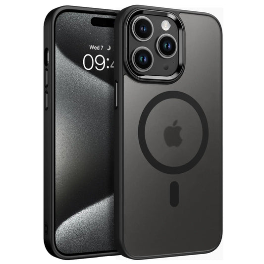 BENTOBEN Magnetic Case for iPhone 15 Pro Max (MagSafe) – Translucent Matte, Slim, Shockproof – 6.7" – Black
